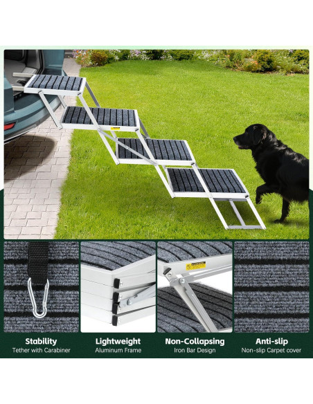 Escalera Plegable para Perros LUFFWELL 4 Escalones Ancha 90.7 kg Escalera Plegable para Perros LUFFWELL 4 Escalones Ancha 90.7 kg