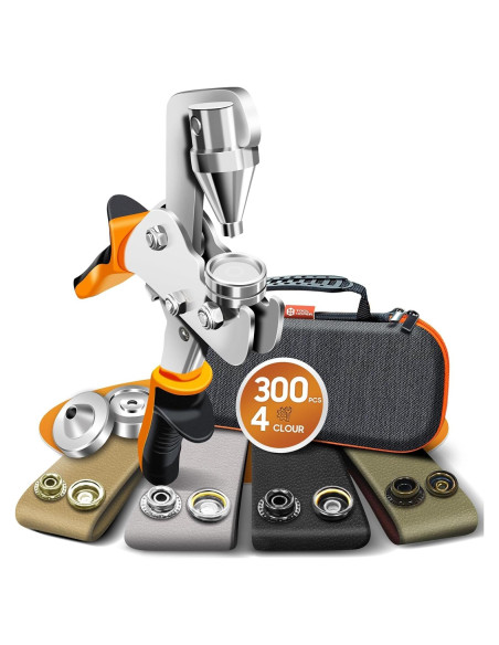 Kit de Sujetadores a Presión Toolhoper 300 Pcs 15mm Naranja Kit de Sujetadores a Presión Toolhoper 300 Pcs 15mm Naranja