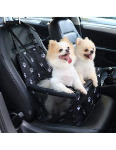 Asiento Elevador para Perros Petbobi Negro con Huellas 40x34x25cm 2