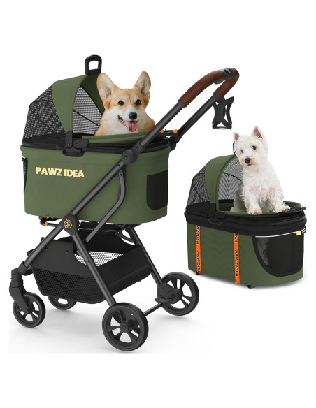 Carrito de Paseo PAWZIDEA 4 en 1 para Perros Pequeños y Medianos Carrito de Paseo PAWZIDEA 4 en 1 para Perros Pequeños y Medianos