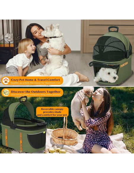 Carrito de Paseo PAWZIDEA 4 en 1 para Perros Pequeños y Medianos Carrito de Paseo PAWZIDEA 4 en 1 para Perros Pequeños y Medianos