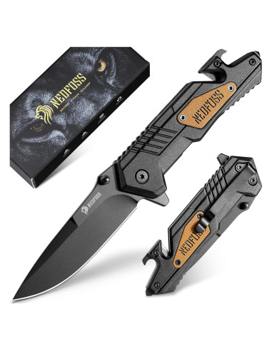 Cuchillo Plegable NedFoss AK10-G10, 4 en 1, 19.8 cm