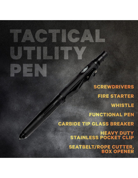 Bolígrafo Táctico Uzi UZITP10BK con Destornillador y Encendedor Bolígrafo Táctico Uzi UZITP10BK con Destornillador y Encendedor