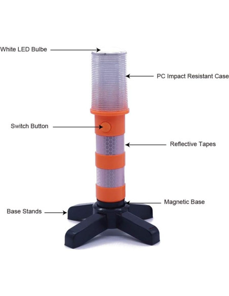 Baliza de Emergencia LED Aolyty 1250-S-R con Base Magnética Baliza de Emergencia LED Aolyty 1250-S-R con Base Magnética