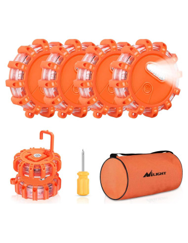 Luces de Emergencia LED Nilight 6 Pcs con Modos SOS y Base Magnética
