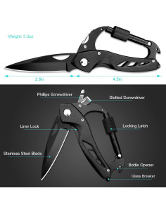 Multiherramienta Joycube 6 en 1 con Mosquetón y Cuchillo Plegable 2