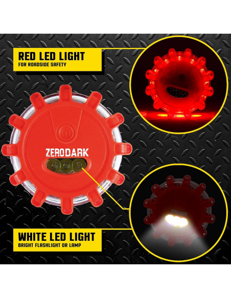 Flares LED de Emergencia ZeroDark con Base Magnética 10 cm Flares LED de Emergencia ZeroDark con Base Magnética 10 cm