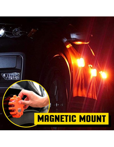 Flares LED de Emergencia ZeroDark con Base Magnética 10 cm