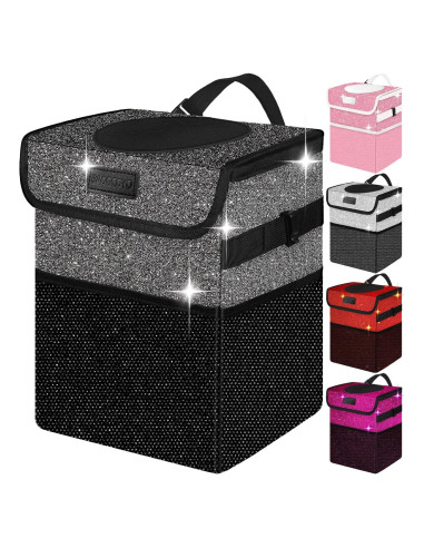 Cubo de Basura para Auto BAOGCOYO 9.46L Impermeable Negro