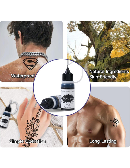 Kit de Tatuajes Temporales Funtigee - 8 Tintas y 4 Plantillas Kit de Tatuajes Temporales Funtigee - 8 Tintas y 4 Plantillas