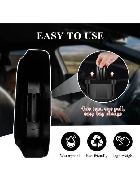 Basurero de coche Gasedin con tapa y 30 bolsas, negro Basurero de coche Gasedin con tapa y 30 bolsas, negro