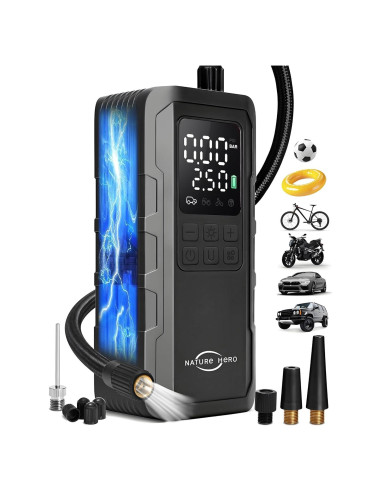 Compresor de Aire Portátil Nature Hero 150 PSI con Pantalla LCD