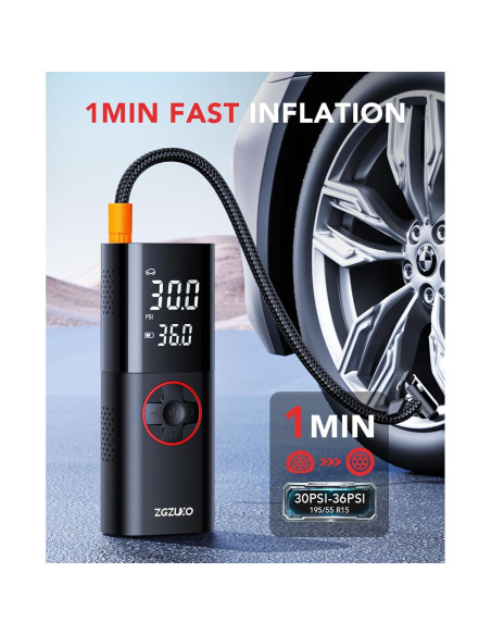 Compresor de Aire Portátil ZGZUXO 150 PSI Batería 7800mAh Compresor de Aire Portátil ZGZUXO 150 PSI Batería 7800mAh