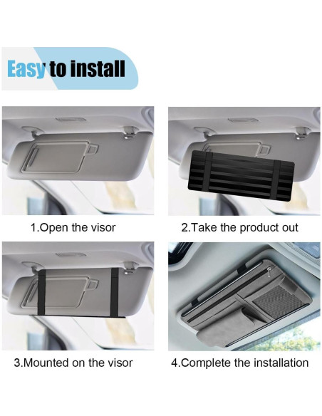 Organizador de Visera de Coche JOYCOURT Cuero Ante Gris 31x16.5cm Organizador de Visera de Coche JOYCOURT Cuero Ante Gris 31x16.5cm