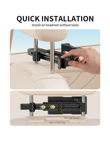 Soporte de Tablet para Reposacabezas de Coche YYDBS 4.7-12.9"