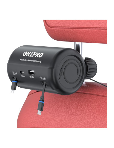 Cargador de Reposacabezas OHLPRO 4 Puertos USB-C y iOS