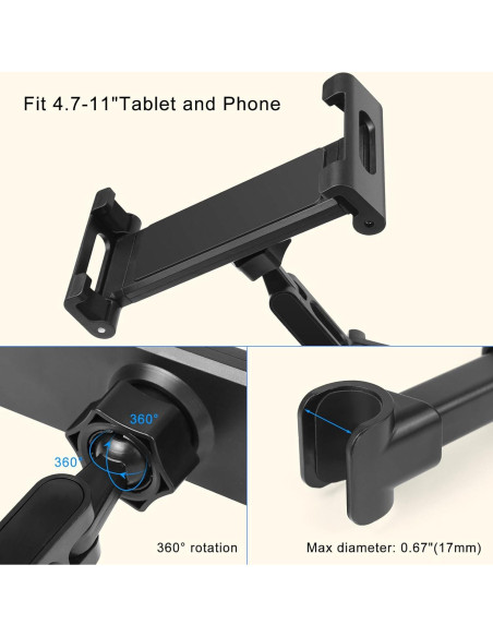 Soporte para Tableta Kairiyard para Coche 3 en 1 Ajustable Soporte para Tableta Kairiyard para Coche 3 en 1 Ajustable