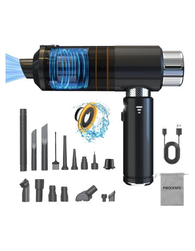 Aspiradora Portátil Sin Cable PWQOENFD 16000PA 4 en 1 Negra