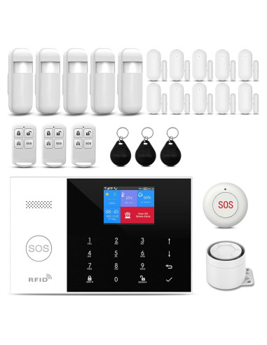 Sistema de Alarma Inalámbrico PGST con 10 Sensores y APP