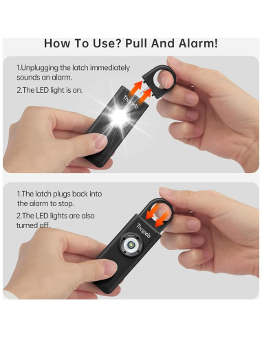 Alarma de Seguridad Personal Thopeb 130dB con Luz SOS - Llavero
