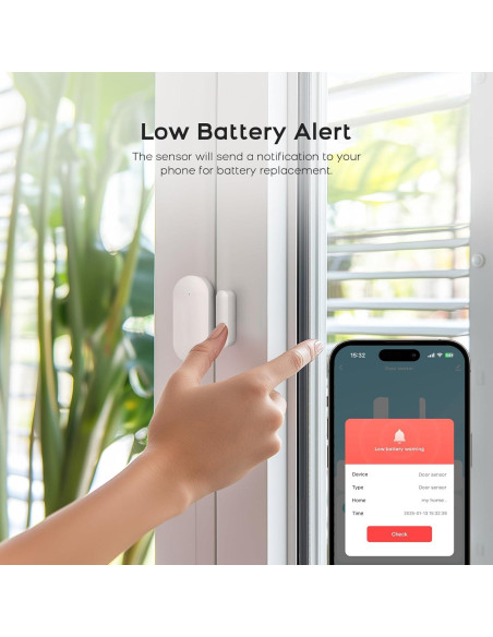 Sensor de Alarma Inalámbrico Clouree B69W-1 para Puertas y Ventanas Sensor de Alarma Inalámbrico Clouree B69W-1 para Puertas y Ventanas