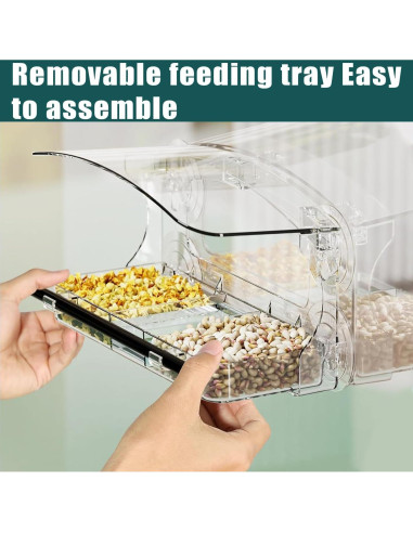 Comedero para Aves de Ventana WLLKOO 2 Paquetes con Ventosas