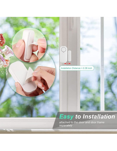 Alarma Inalámbrica de Puerta y Ventana Evernary - 6 Sensores + 2 Remotos