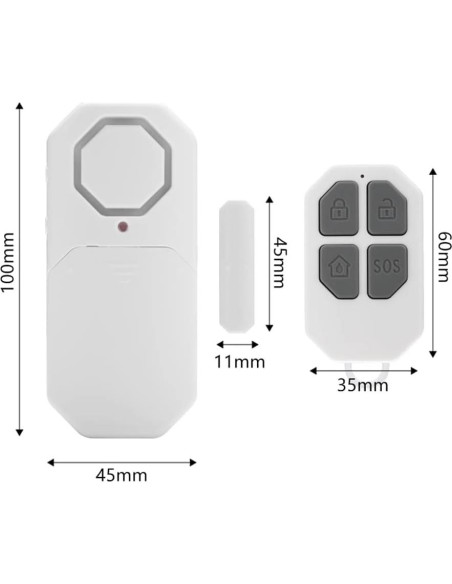 Alarma Inalámbrica de Puerta y Ventana Evernary - 6 Sensores + 2 Remotos Alarma Inalámbrica de Puerta y Ventana Evernary - 6 Sensores + 2 Remotos