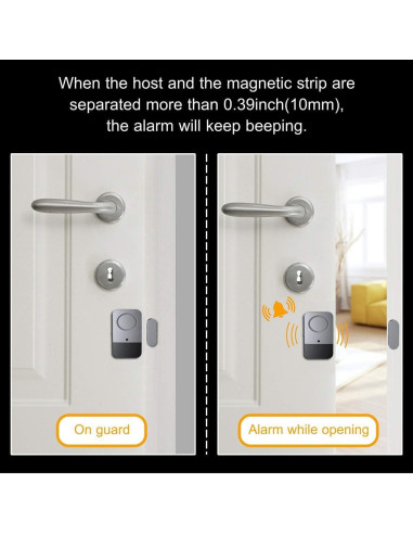 Alarma de Puerta y Ventana Portátil visiPower 120dB Magnética