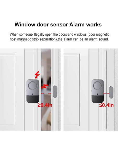 Alarma de Puerta y Ventana Portátil visiPower 120dB Magnética Alarma de Puerta y Ventana Portátil visiPower 120dB Magnética