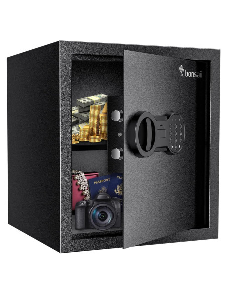 Caja Fuerte Digital Bonsaii de Acero 1.2 Pies Cúbicos con Estante Caja Fuerte Digital Bonsaii de Acero 1.2 Pies Cúbicos con Estante