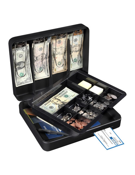 Caja de Dinero Pequeña Honeywell Deluxe con Bandeja Removible Caja de Dinero Pequeña Honeywell Deluxe con Bandeja Removible