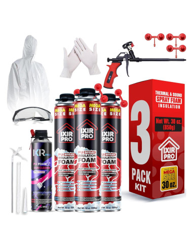 Kit de Aislamiento de Espuma en Spray ixirpro - 3 Piezas 850 g