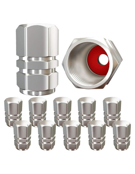 Tapas de Válvula de Neumático SAMIKIVA - Paquete de 12, Aluminio Plata Tapas de Válvula de Neumático SAMIKIVA - Paquete de 12, Aluminio Plata
