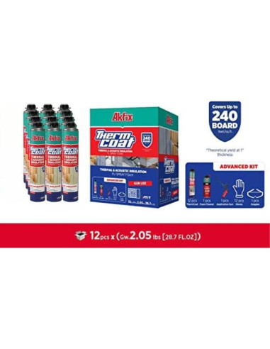 Kit de Aislamiento en Spray Akfix Thermcoat 12 Latas 240 m