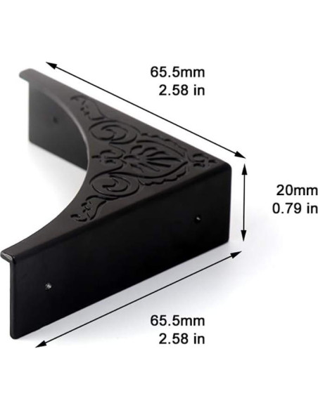 Protectores de Esquinas de Metal RFORPLY 4 Pcs Negro Protectores de Esquinas de Metal RFORPLY 4 Pcs Negro