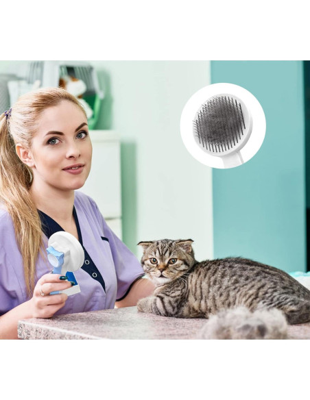 Cepillo Slicker Autolimpiante para Gatos y Perros Rosa - Mango Ergonómico Cepillo Slicker Autolimpiante para Gatos y Perros Rosa - Mango Ergonómico