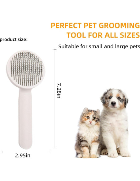 Cepillo Slicker Autolimpiante para Gatos y Perros Rosa - Mango Ergonómico Cepillo Slicker Autolimpiante para Gatos y Perros Rosa - Mango Ergonómico