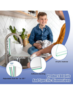 Salpicadero de Ducha Negro Autoadhesivo Sorcristy 2 Piezas 2