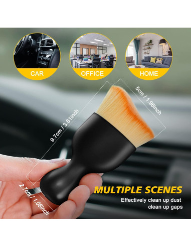 Cepillo de Detalle para Auto Ouzorp - Cerdas Suaves Amarillo