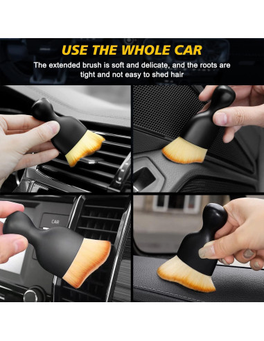Cepillo de Detalle para Auto Ouzorp - Cerdas Suaves Amarillo