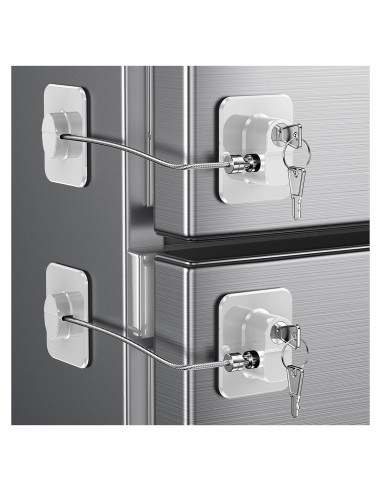 Cerradura de Seguridad para Refrigerador y Gabinetes - 2 Pcs Blanca