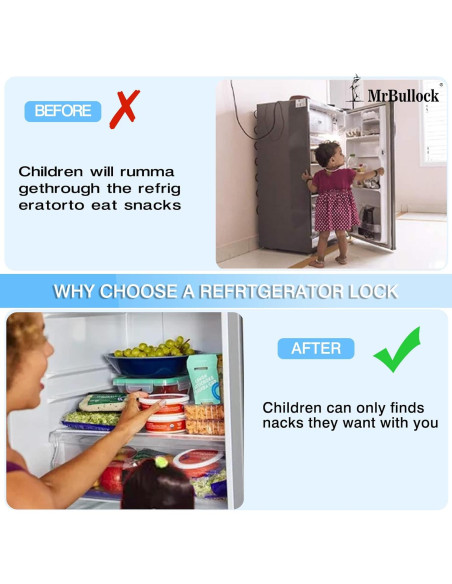 Cerradura de Refrigerador Sin Llave para Niños - Seguridad Gabinetes Cerradura de Refrigerador Sin Llave para Niños - Seguridad Gabinetes