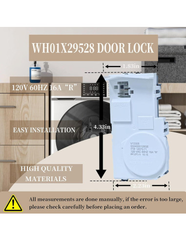 Cerradura de Puerta de Lavadora GE WH01X29528 Compatible