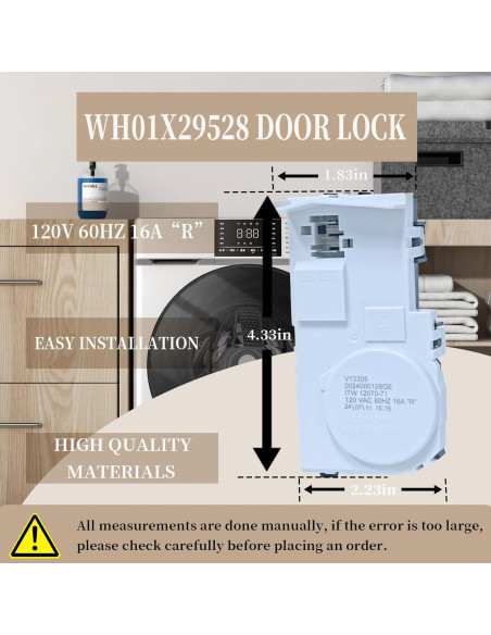 Cerradura de Puerta de Lavadora GE WH01X29528 Compatible Cerradura de Puerta de Lavadora GE WH01X29528 Compatible