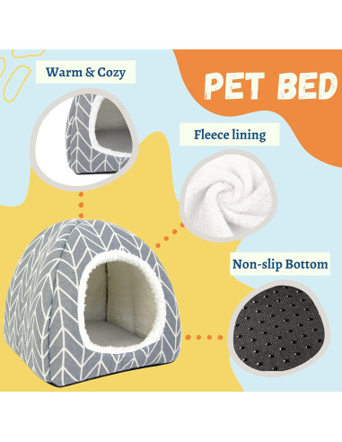 Cama Escondite TiereCare para Cobayas y Animales Pequeños - Gris
