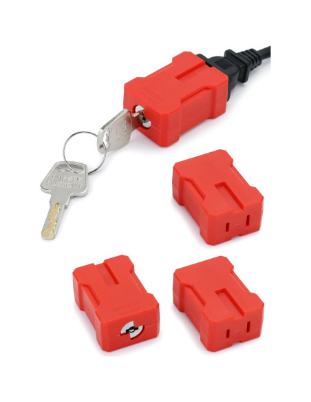 Bloqueo de Enchufe QWORK con Llave - Paquete de 4 Unidades Bloqueo de Enchufe QWORK con Llave - Paquete de 4 Unidades