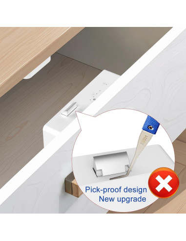 Cerradura de Cajón eLinkSmart RFID NFC Blanca Sin Perforar