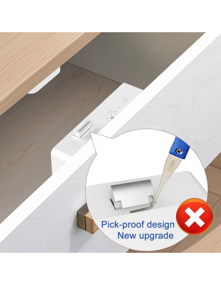 Cerradura de Cajón eLinkSmart RFID NFC Blanca Sin Perforar Cerradura de Cajón eLinkSmart RFID NFC Blanca Sin Perforar