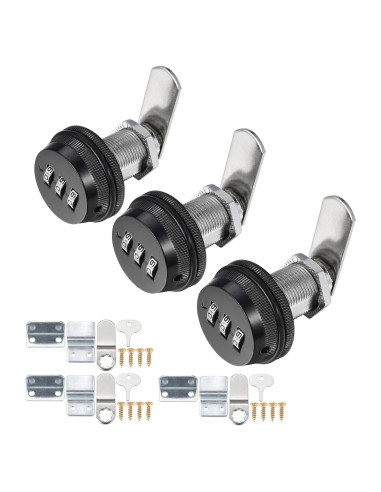 Cerradura de Combinación Kitmose para Gabinete 3 Paquete 30mm